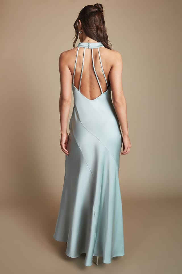 Oasis Oasis Women's Sage Cowl Halterneck Satin Maxi Bridesmaid Dress - 3