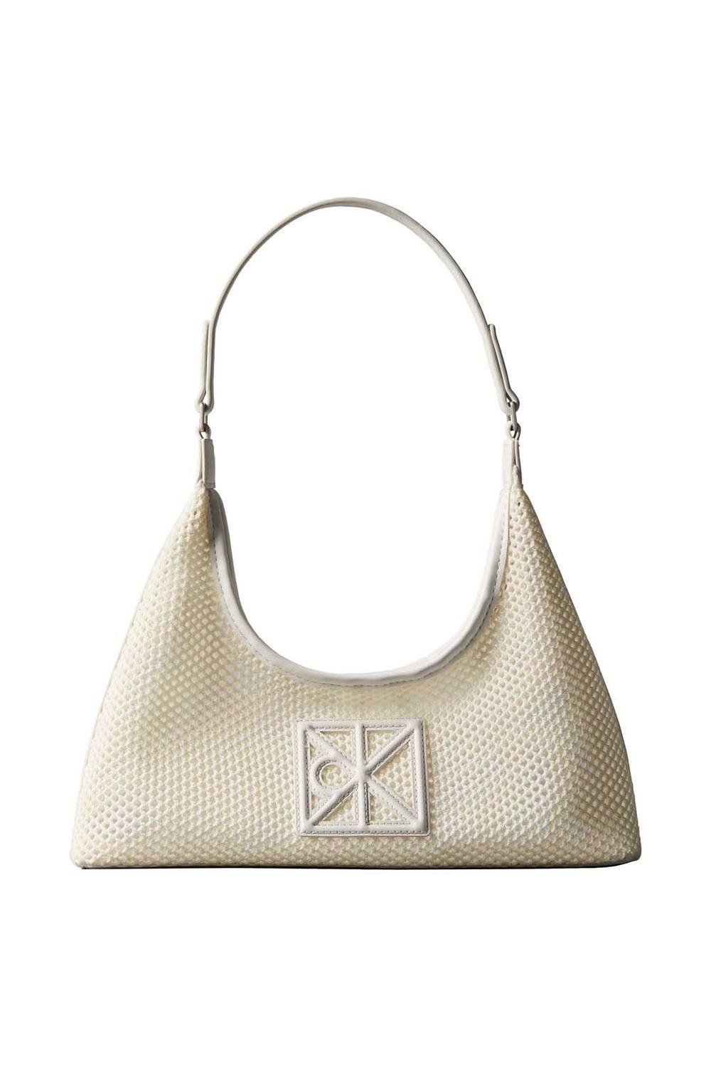 Calvin Klein Calvin Klein Women's Emblem Mesh Shoulder Bag White Alyssum - 2