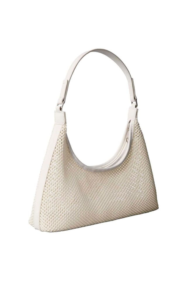 Calvin Klein Calvin Klein Women's Emblem Mesh Shoulder Bag White Alyssum - 2