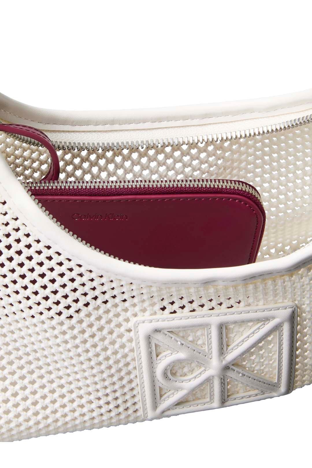 Calvin Klein Calvin Klein Women's Emblem Mesh Shoulder Bag White Alyssum - 3