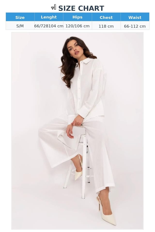 Love Lace Love Lace Women's Breathable Cotton Linen Button Shirt Pants Set in White - 3