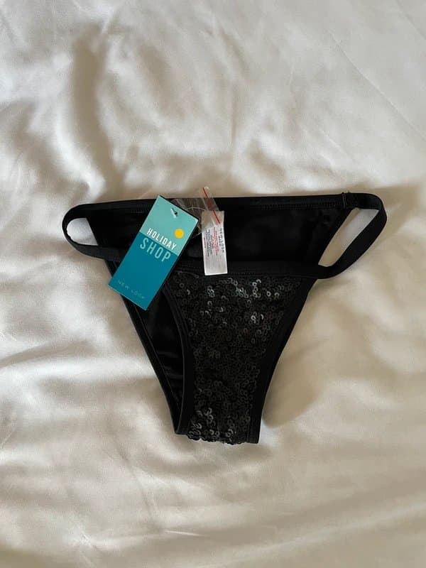 New Look New Look Black Sequin Bikini Bottoms