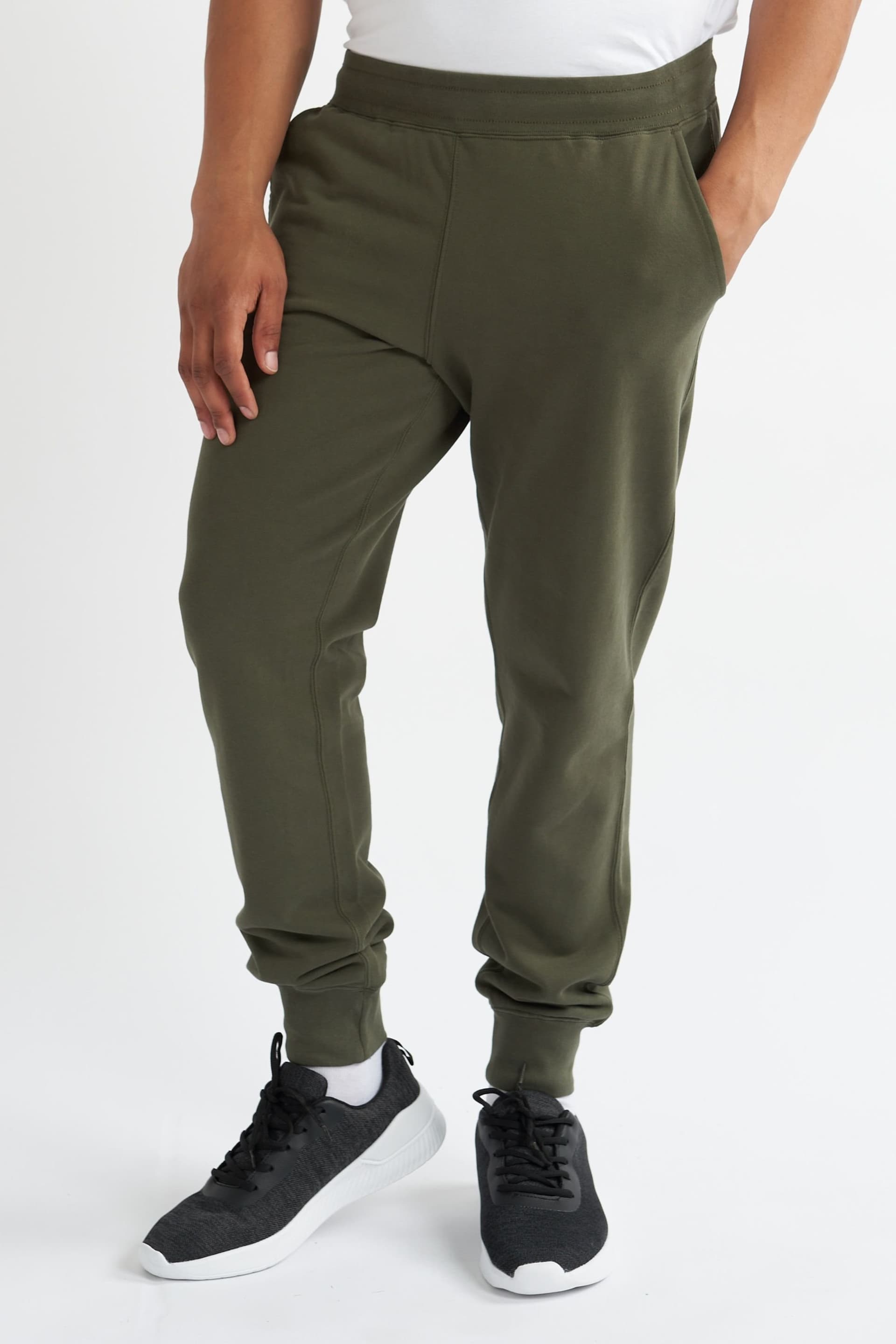 Alse Studio Alse Studio Men's Premium Cotton Cuffed Joggers Relaxed Fit With Pockets in Khaki