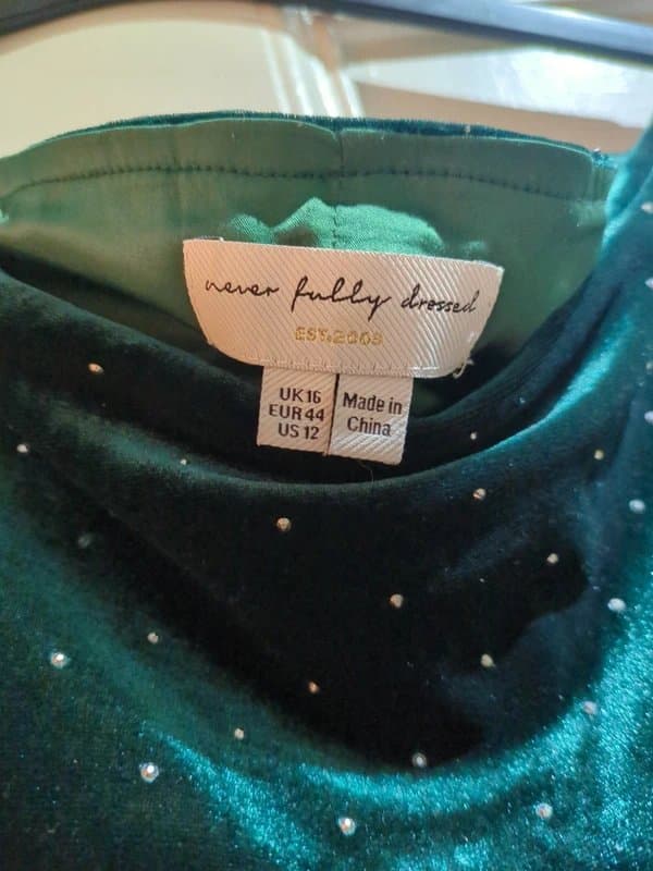 Never Fully Dressed Never fully dressed green sparkle velvet dress