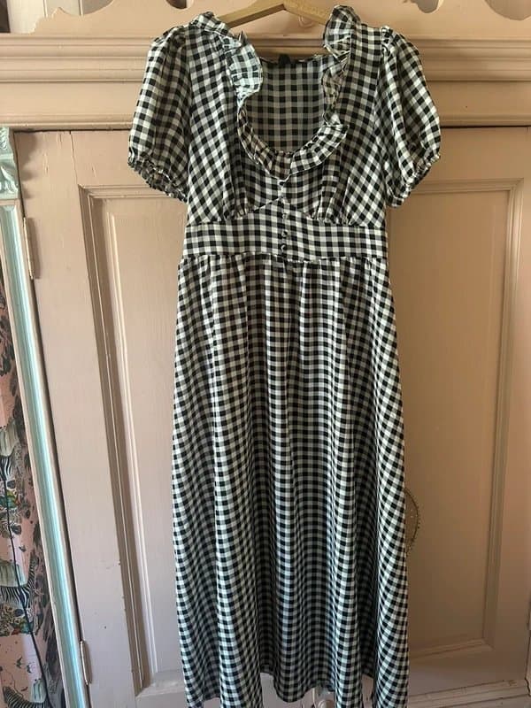 New Look cap sleeve gingham new look dress 14