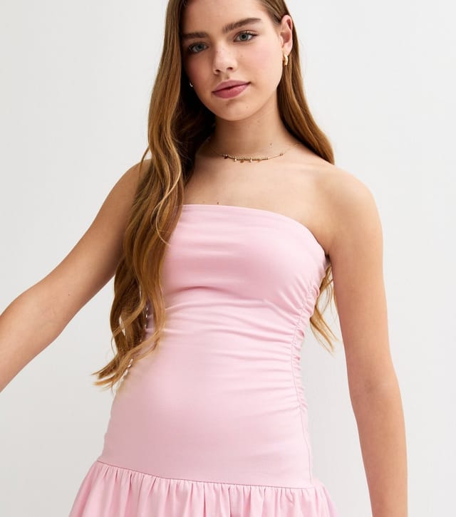 New Look Girls' Light Pink Rara Bandeau Dress New Look - 2