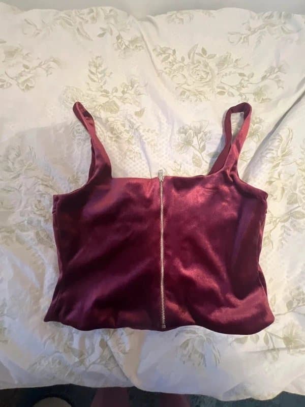ASOS Asos Velvet Corset in berry