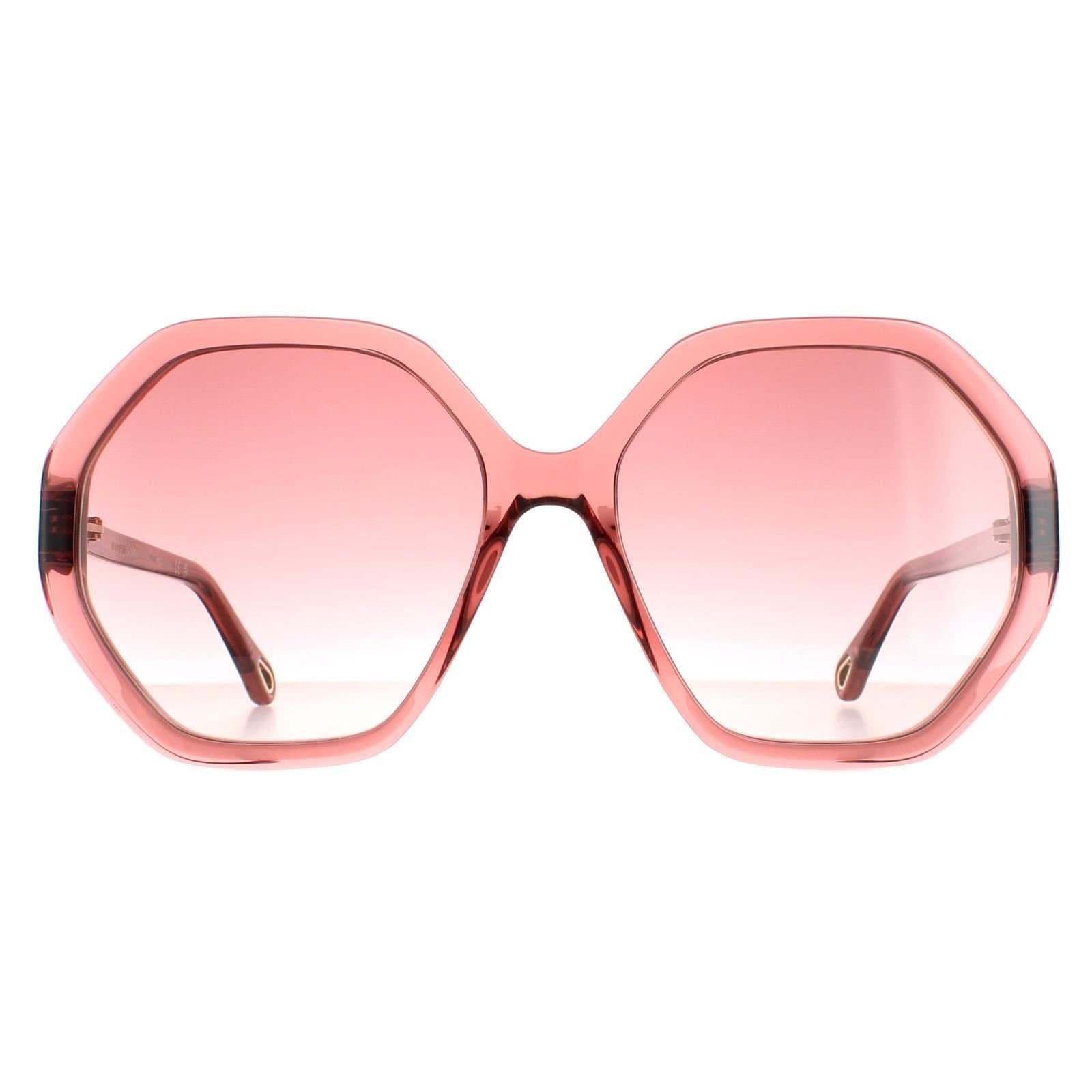 Chloé Chloé Women's Round Pink Crystal Pink Brown Gradient CH0008S Esther