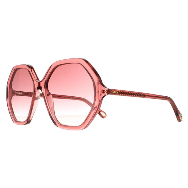 Chloé Chloé Women's Round Pink Crystal Pink Brown Gradient CH0008S Esther - 2