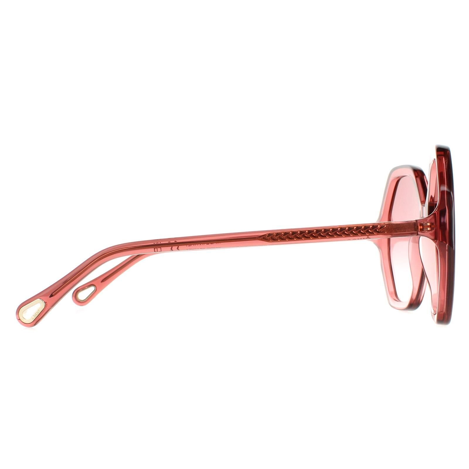 Chloé Chloé Women's Round Pink Crystal Pink Brown Gradient CH0008S Esther - 4