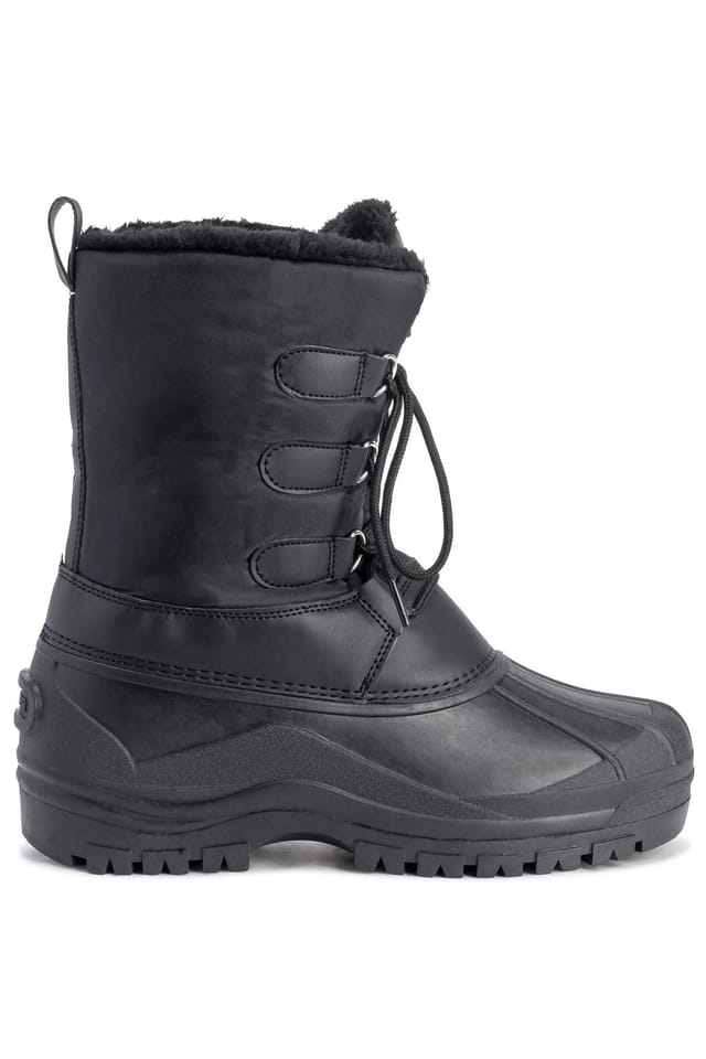 Viva VIVA Men's Polar Muck Lace Up Short Nylon Winter Snow Rain Duck Boots in Black - 2
