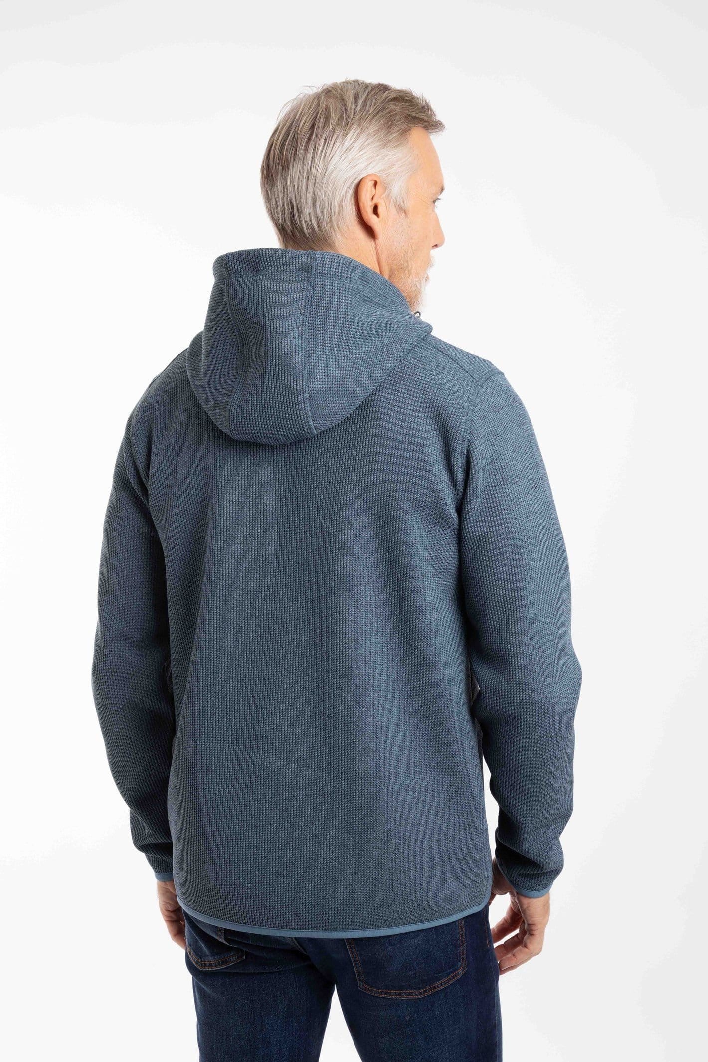 Weird Fish Weird Fish Men's Lockie Full Zip Bonded Fleece Hoodie in Mid Blue - 4