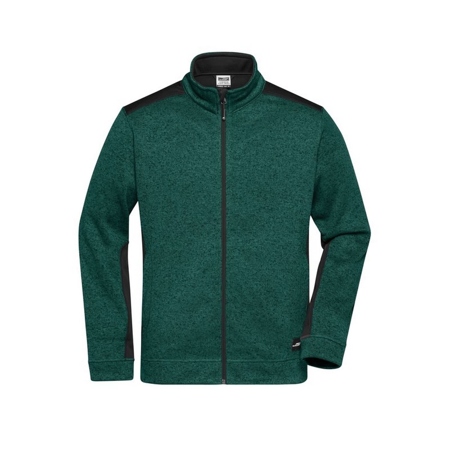 James and Nicholson James and Nicholson Men's Strong Knitted Work Fleece Jacket in Dark Green