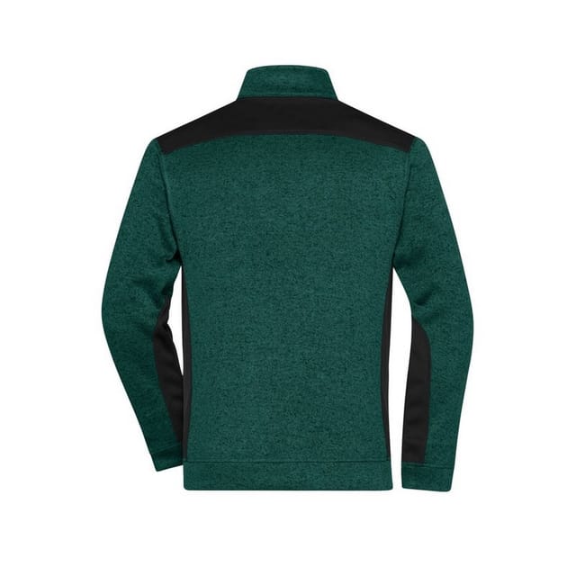 James and Nicholson James and Nicholson Men's Strong Knitted Work Fleece Jacket in Dark Green - 2
