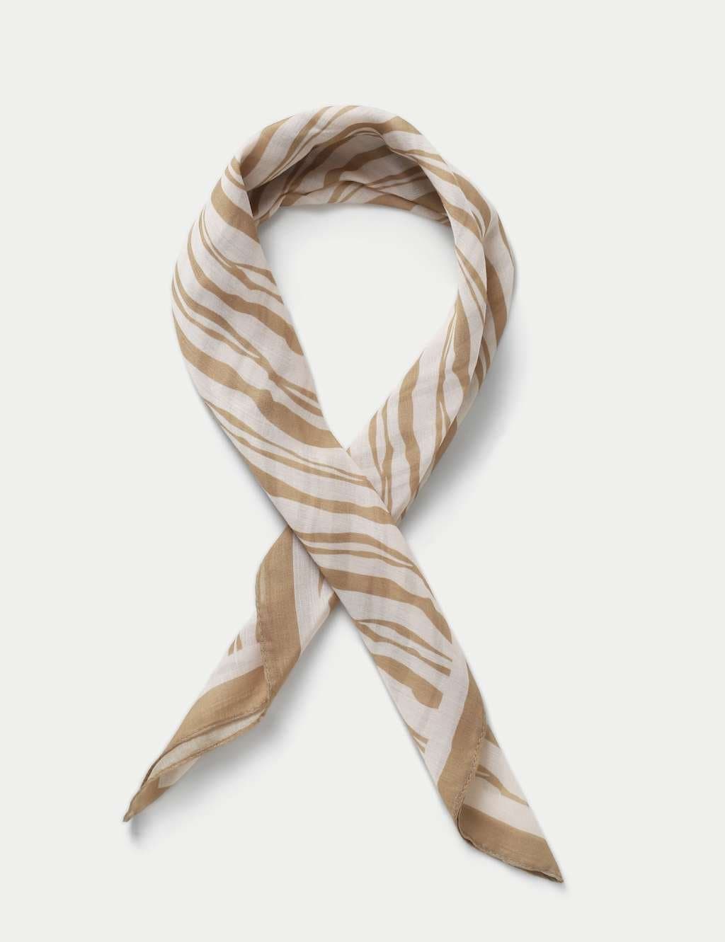 Marks & Spencer M&S Neutral Tiger Scarf Brown Mix