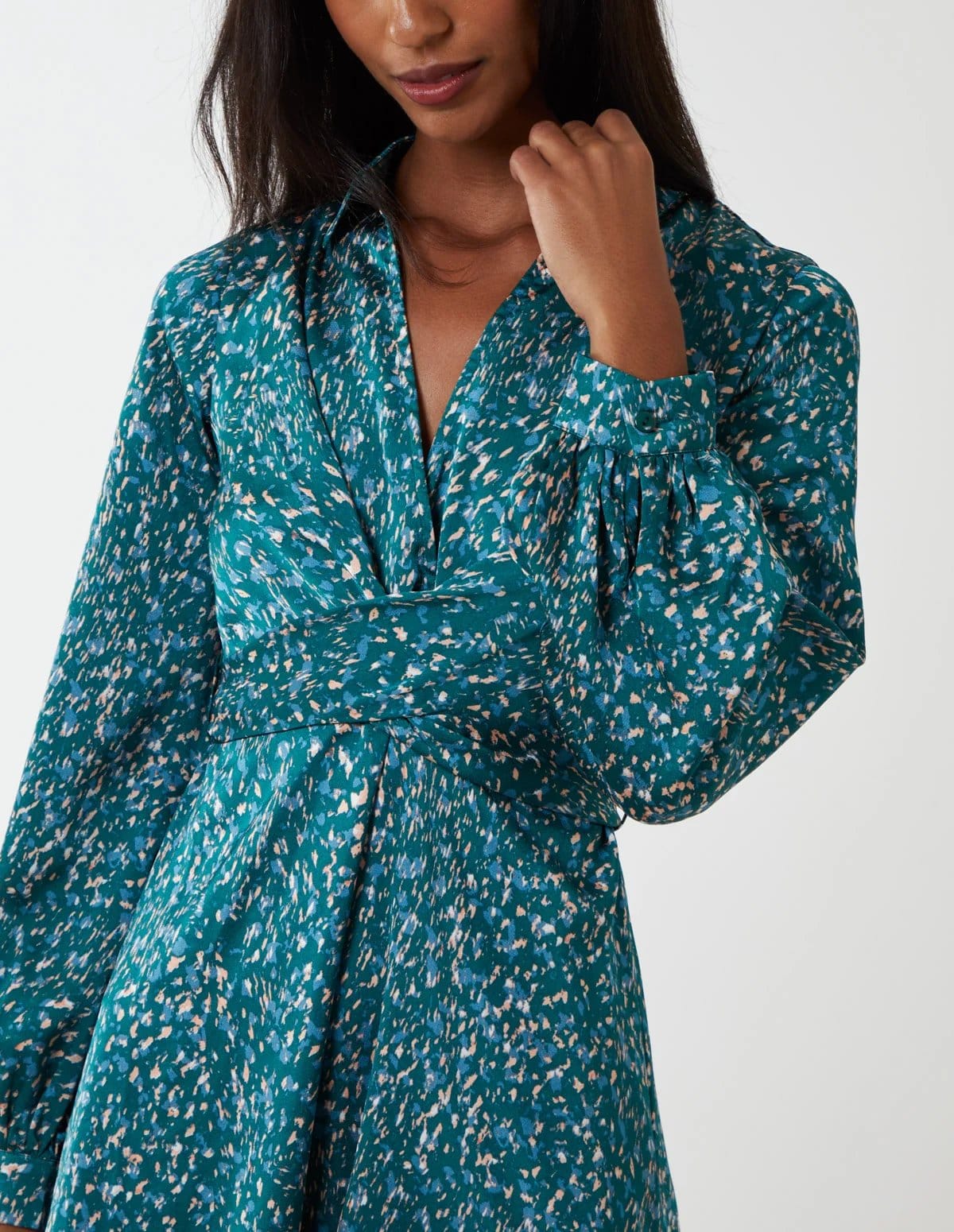 Blue Vanilla Wrap Bust Mini Shirt Dress - 4