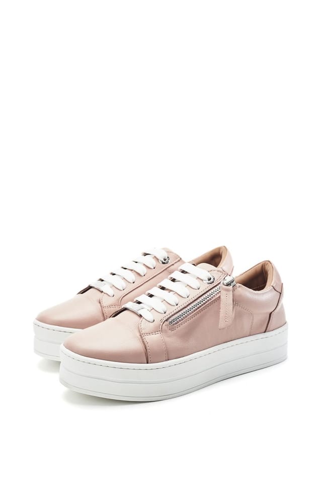 Moda in Pelle Moda In Pelle Women's Abbee' Leather Trainers in Nude - 2