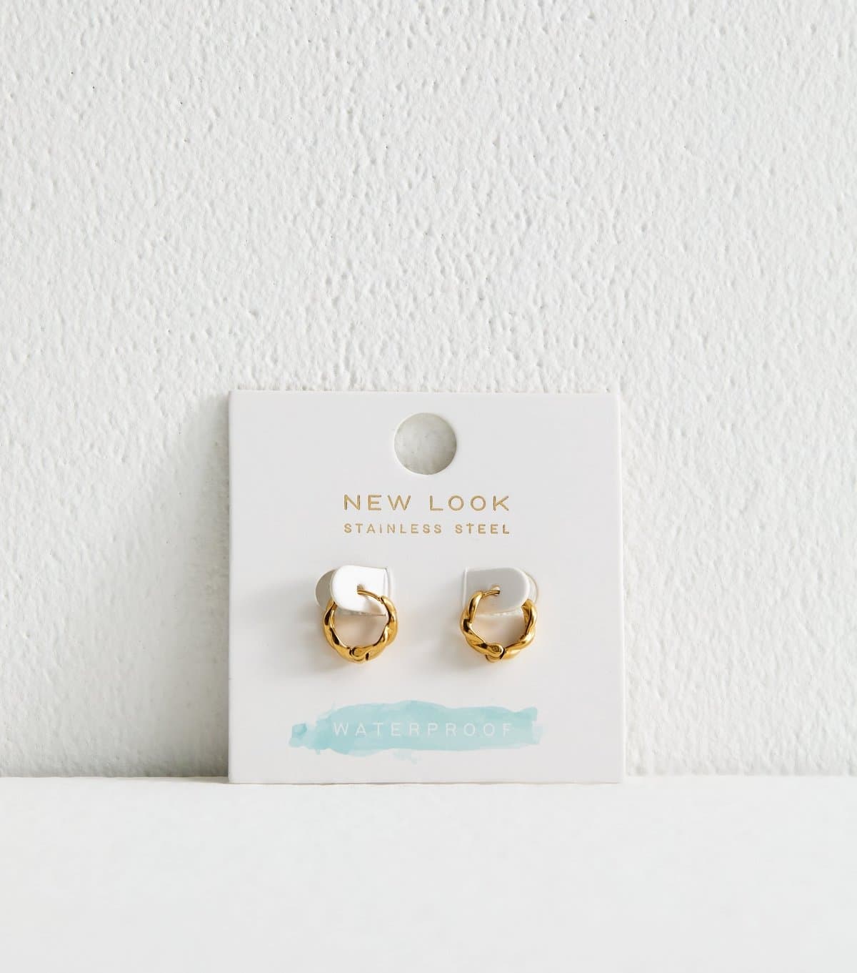 New Look New Look Gold Tone Waterproof Chain Hoop Earrings