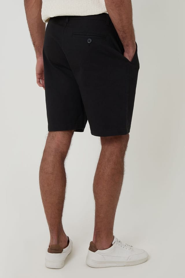 Threadbare Threadbare Men's Cotton 3 Pocket Stretch Chino Shorts in Black - 2