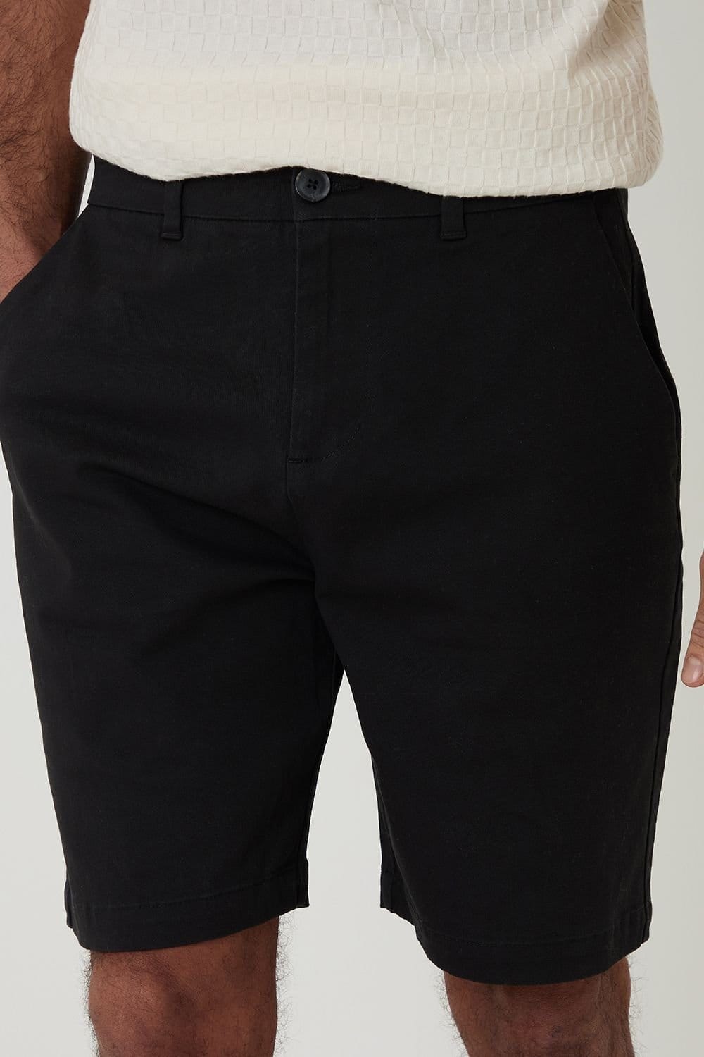 Threadbare Threadbare Men's Cotton 3 Pocket Stretch Chino Shorts in Black - 4