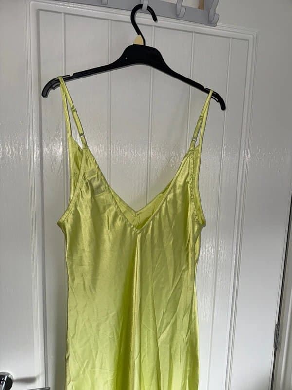 ASOS Asos lime green satin midaxi dress