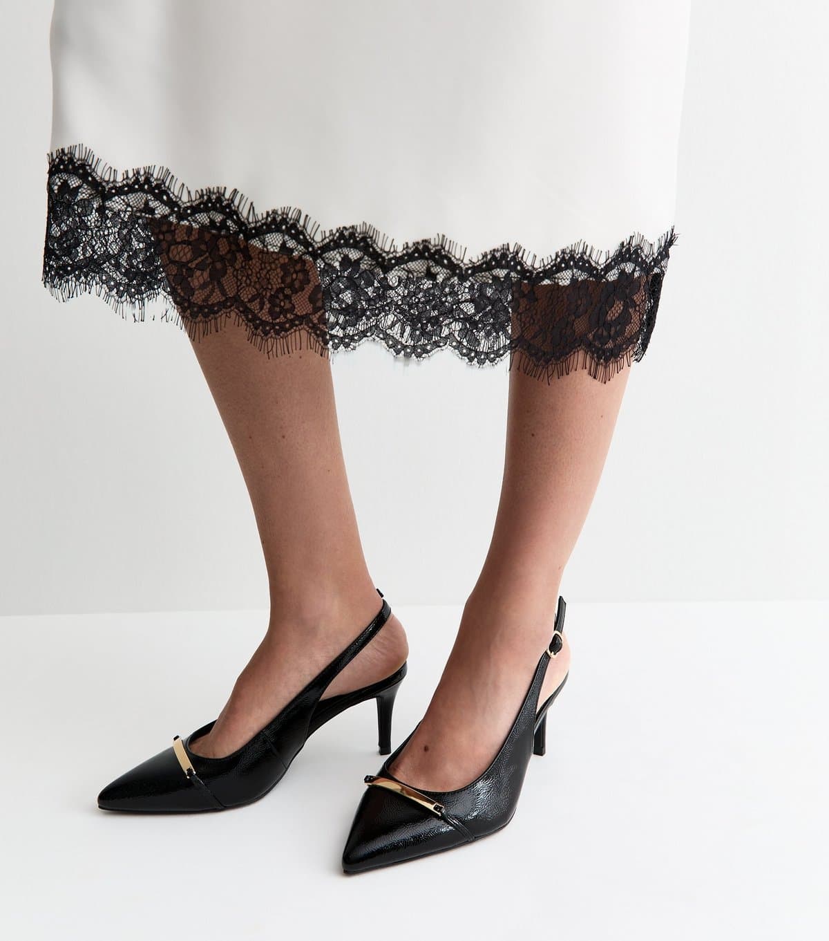New Look New Look Black Faux Leather Slingback Pumps