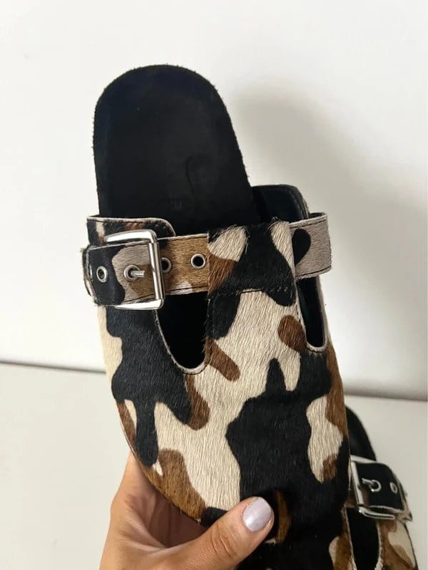 Topshop Topshop Leather Cow Print Clogs - 1