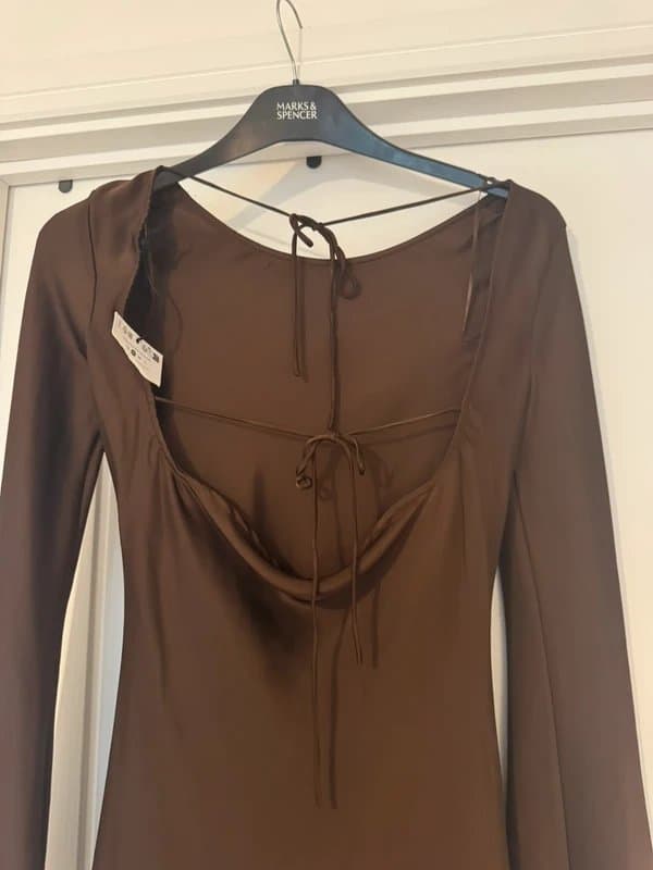 Bershka Brown satin dress