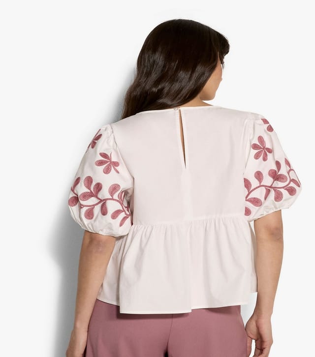 Apricot Women's White Floral Embroidery Peplum Top Apricot New Look - 3