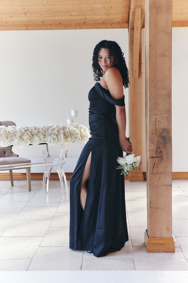 In The Style In The Style Women's Satin Bardot Ruched Maxi Dress in Black - 2