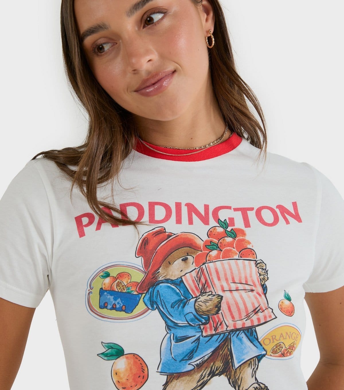Skinnydip Women's Skinndip White Cotton Paddington Baby Tee T-Shirt Skinnydip New Look - 4