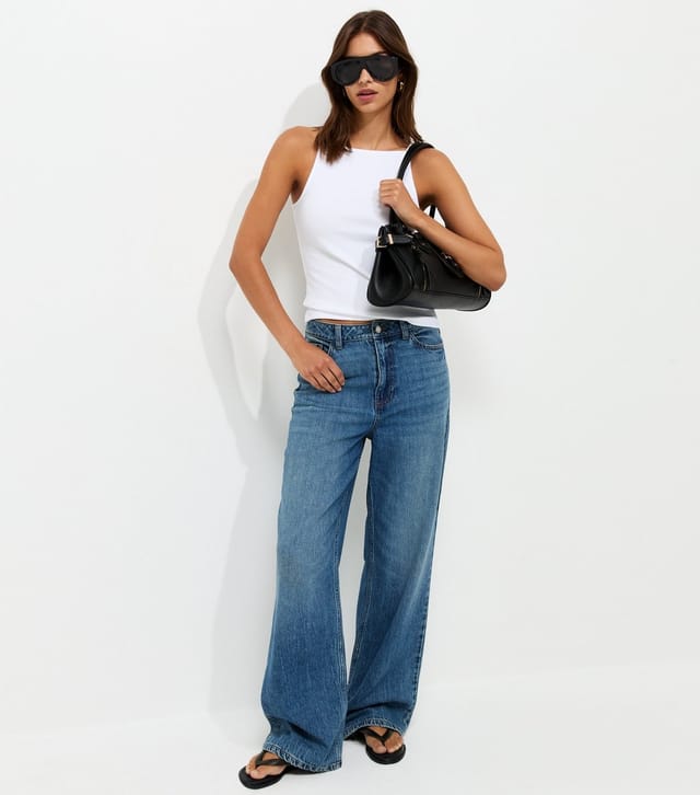 New Look Women's White Cotton Rich Ribbed Jersey Vest Top New Look - 3