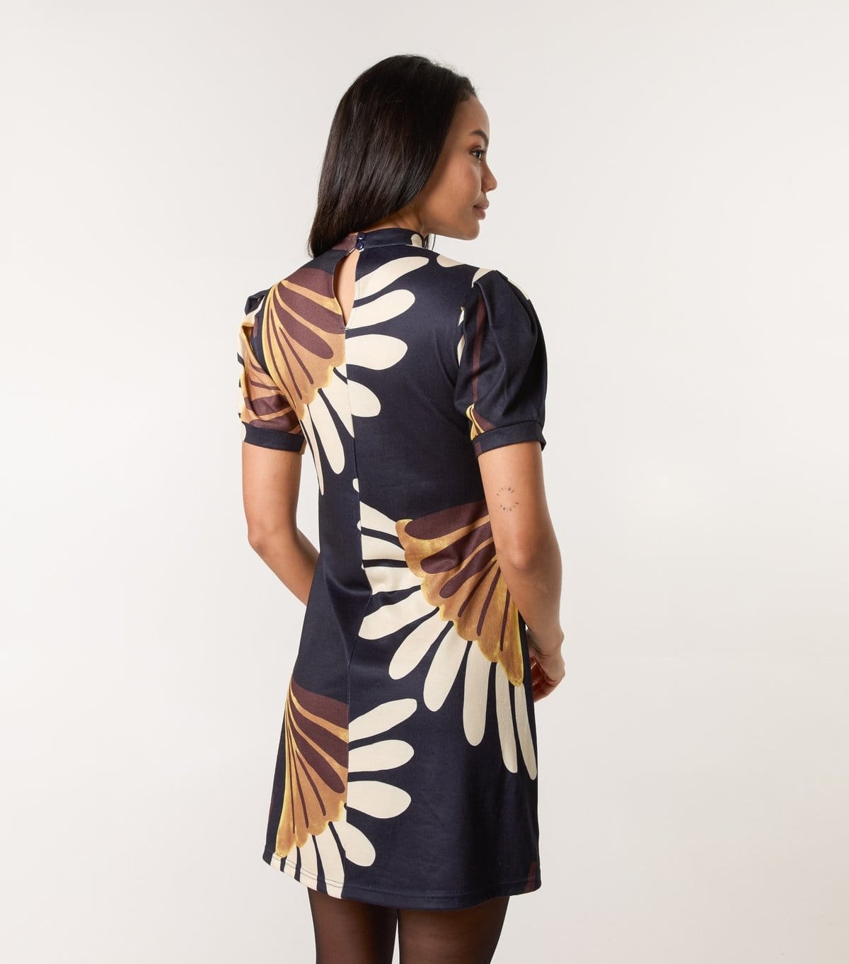 Blue Vanilla Women's Navy Floral Print A-Line Mini Dress Blue Vanilla New Look - 4