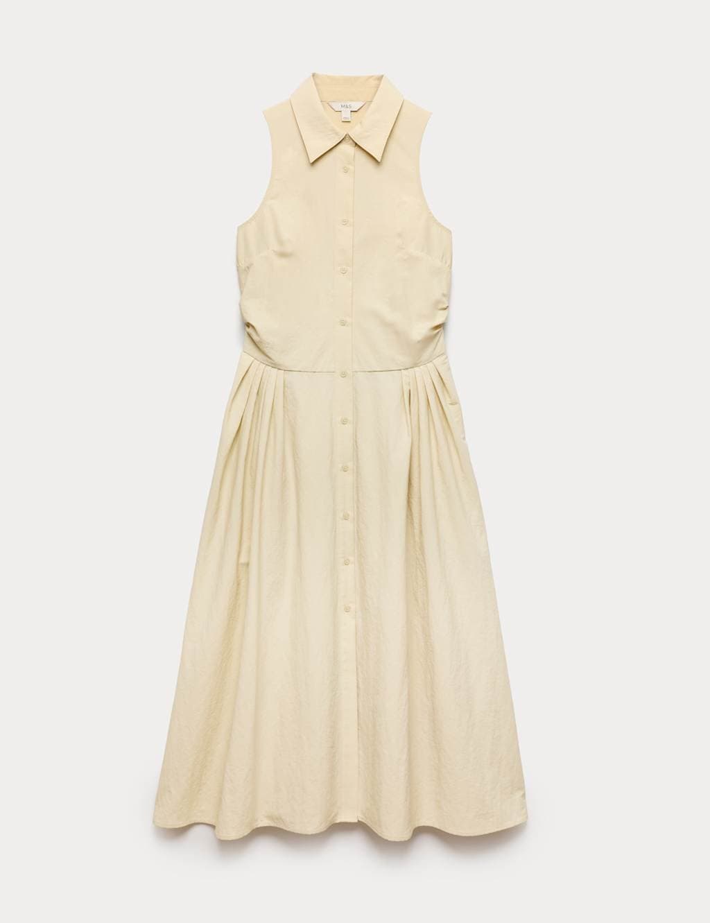 Marks & Spencer M&S Button Through Midi Shirt Dress Light Cream