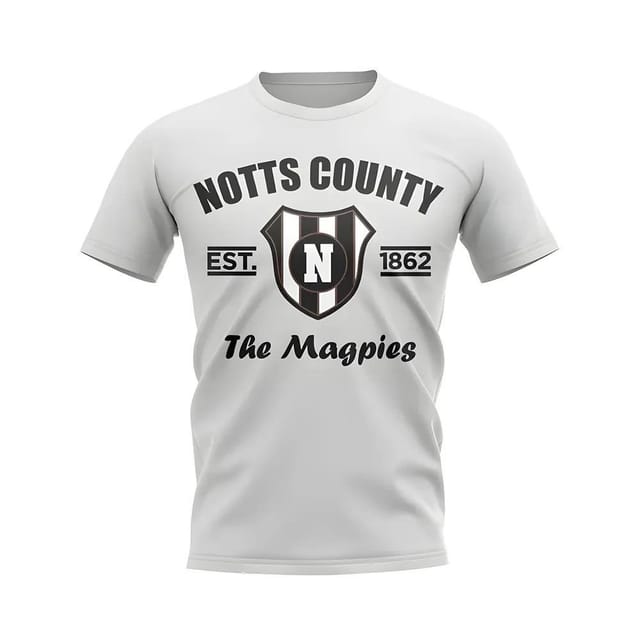Notts County Notts County Men's Personalised Established Football T-Shirt in White - 2