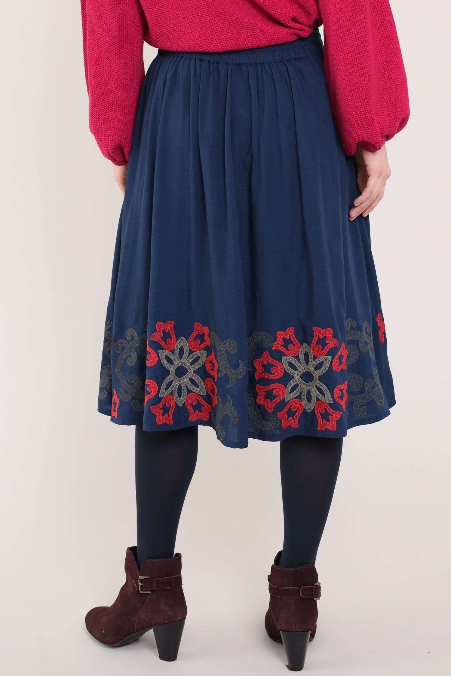 Nomads Clothing Nomads Clothing Women's Embroidered Viscose Skirt in Blue - 4