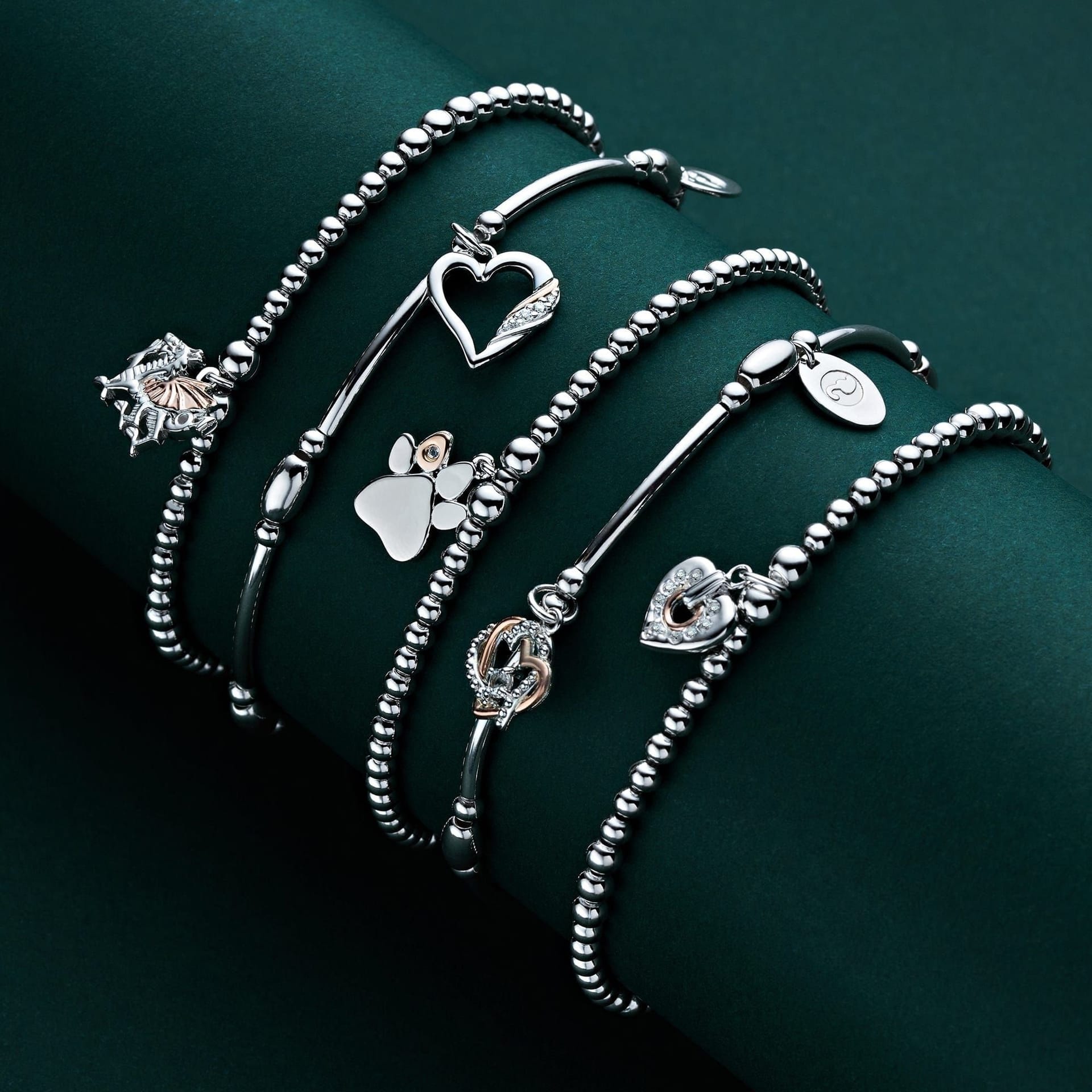 Clogau Clogau Women's Paw Prints Sterling Silver Affinity Bracelet with Topaz in Metallics - 4