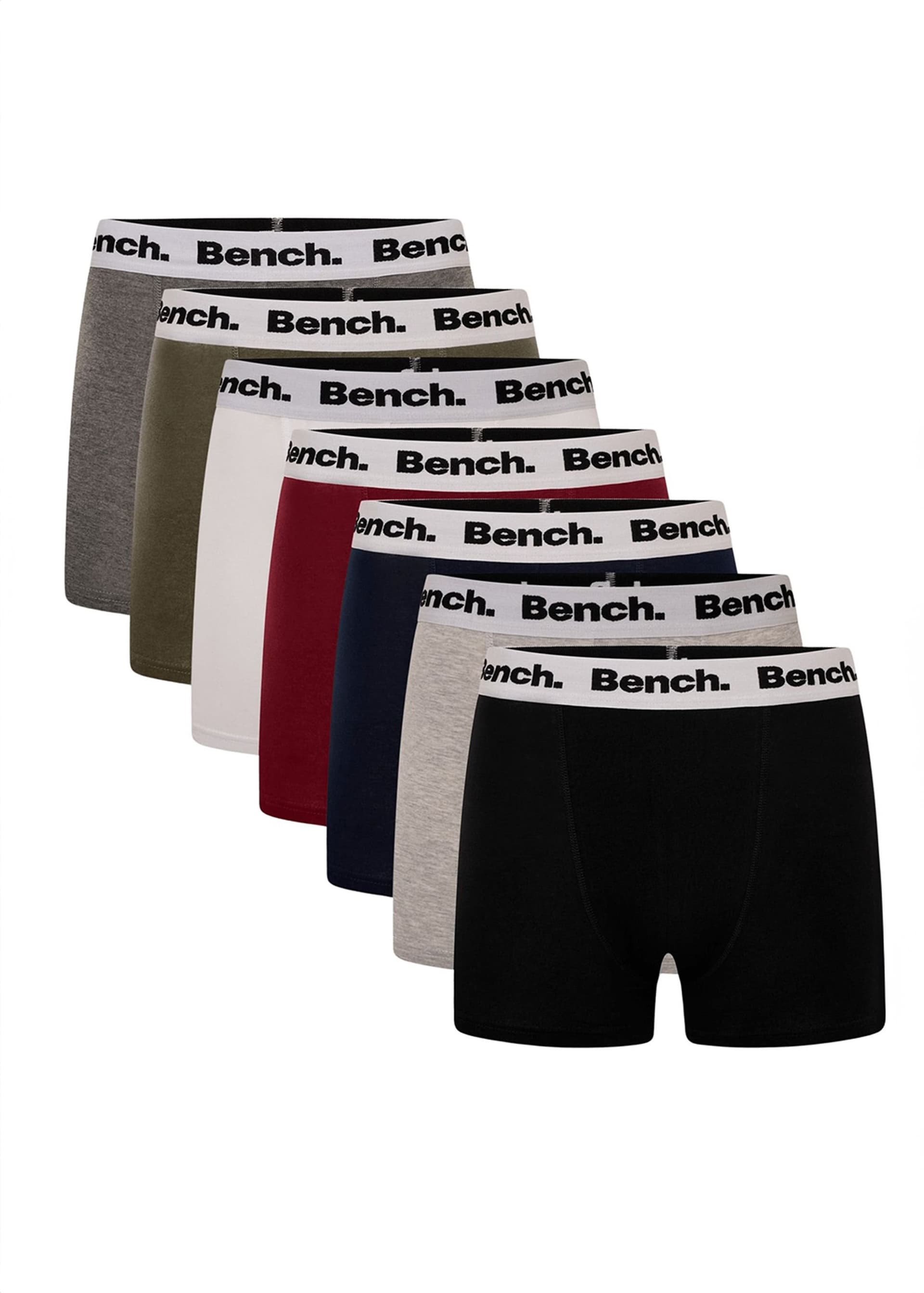 Bench Bench Men's 7 Pack 'Marcos' Cotton Blend Boxers in Burgundy