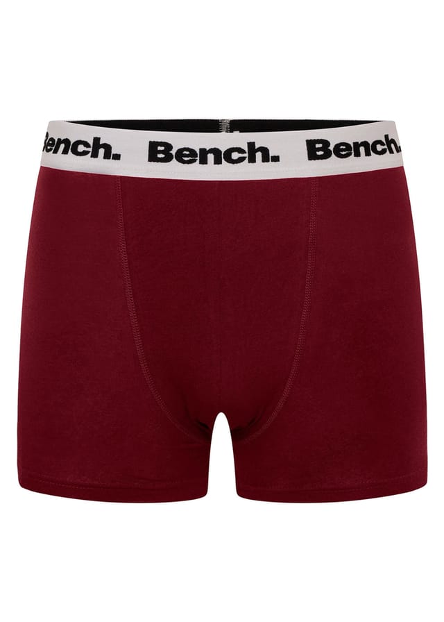 Bench Bench Men's 7 Pack 'Marcos' Cotton Blend Boxers in Burgundy - 3