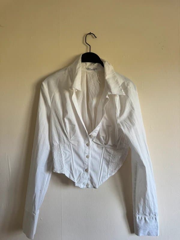 Bershka Fitted white corset shirt - Bershka