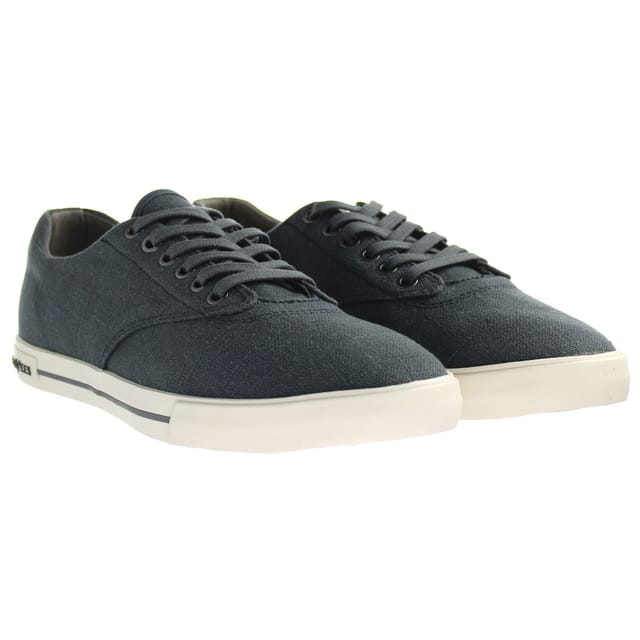 Seavees Seavees Men's Hermosa Plimsoll Standard Lace-Up Navy Synthetic Trainers in Blue - 2