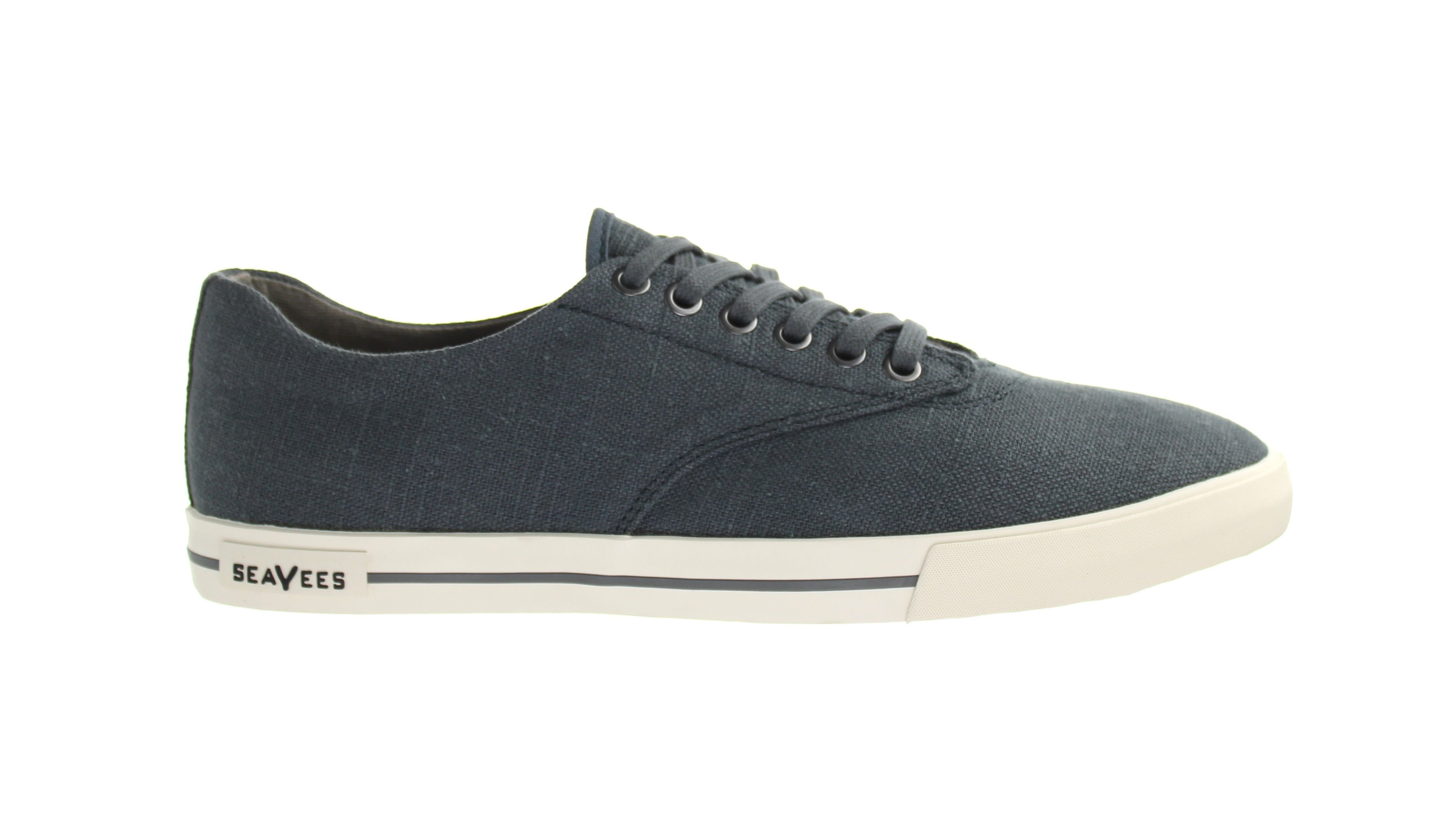 Seavees Seavees Men's Hermosa Plimsoll Standard Lace-Up Navy Synthetic Trainers in Blue - 4