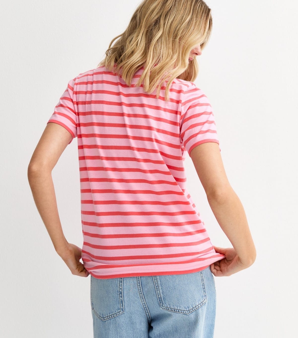 New Look Women's Pink Striped Le Soleil Embroidered T-Shirt New Look - 4