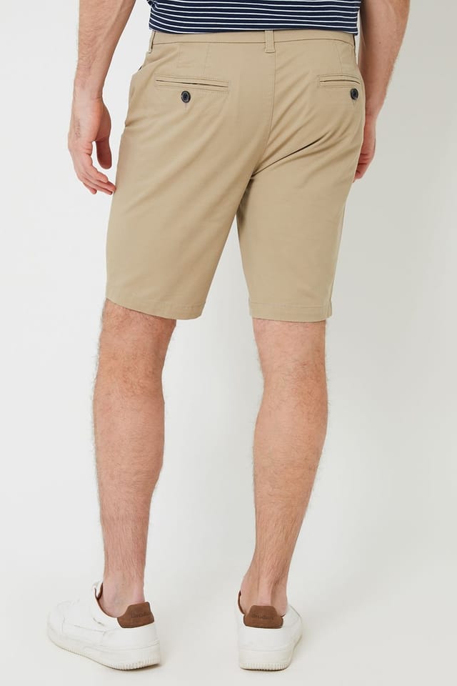 Saltwell Saltwell Men's Stretch Cotton Blend Chino Shorts in Stone - 2