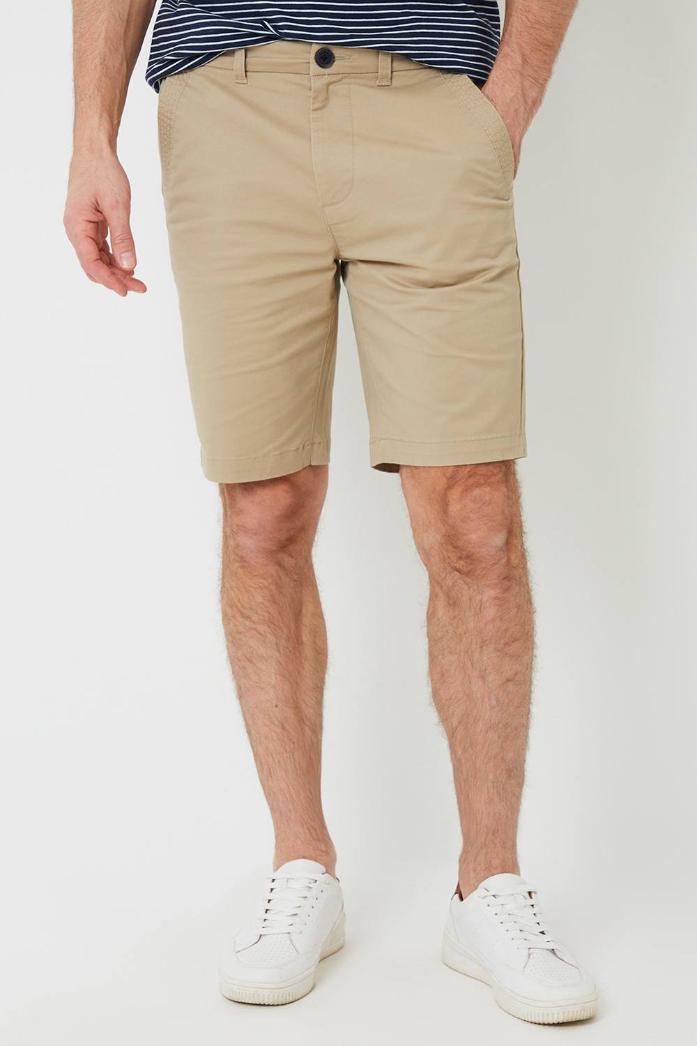 Saltwell Saltwell Men's Stretch Cotton Blend Chino Shorts in Stone - 3