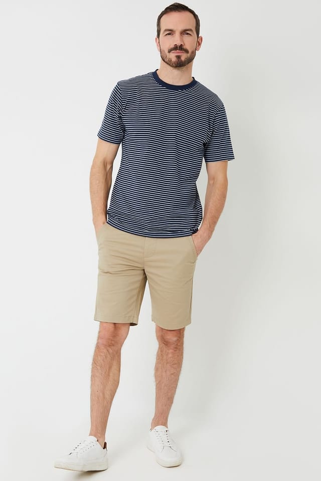 Saltwell Saltwell Men's Stretch Cotton Blend Chino Shorts in Stone - 3