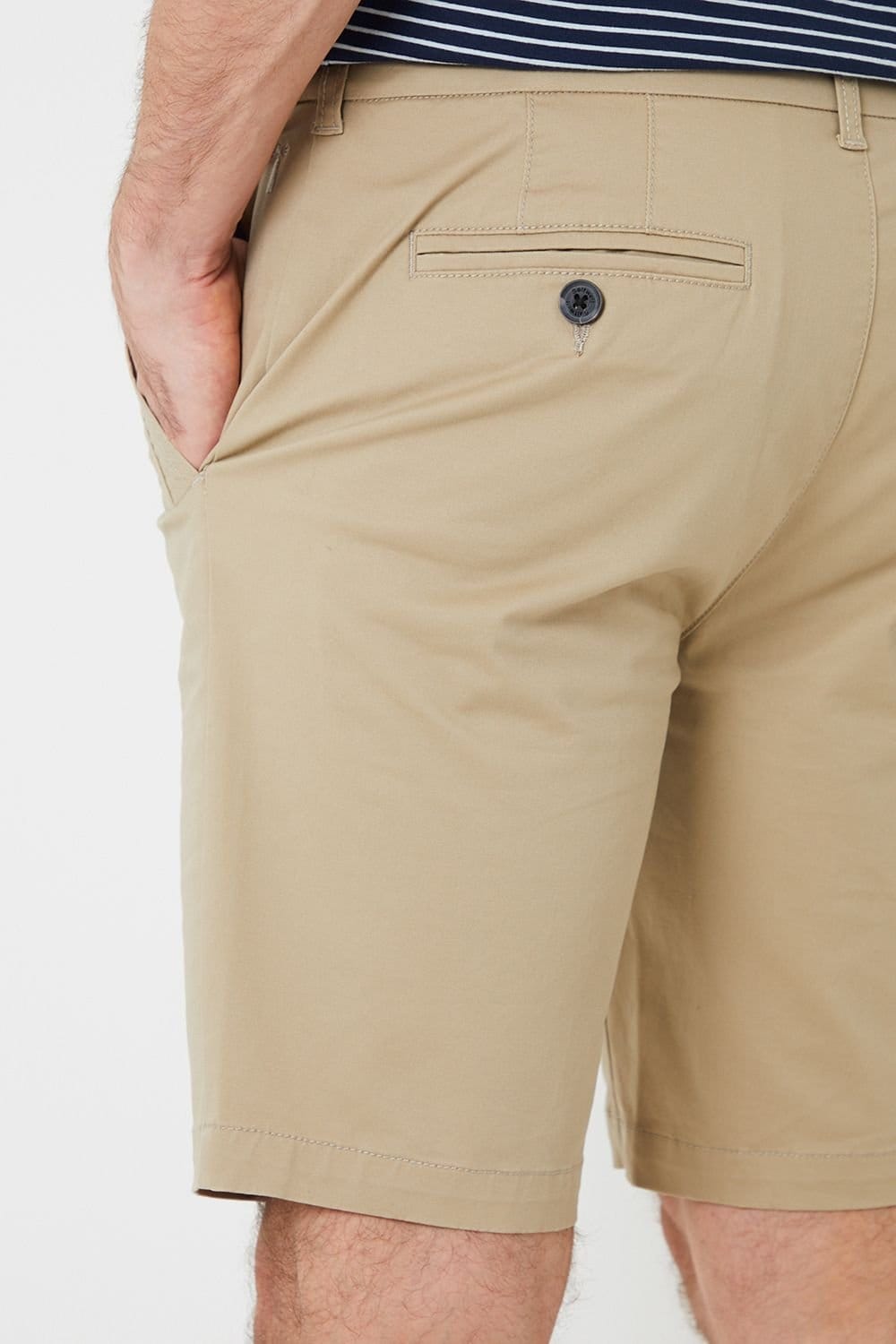 Saltwell Saltwell Men's Stretch Cotton Blend Chino Shorts in Stone - 4