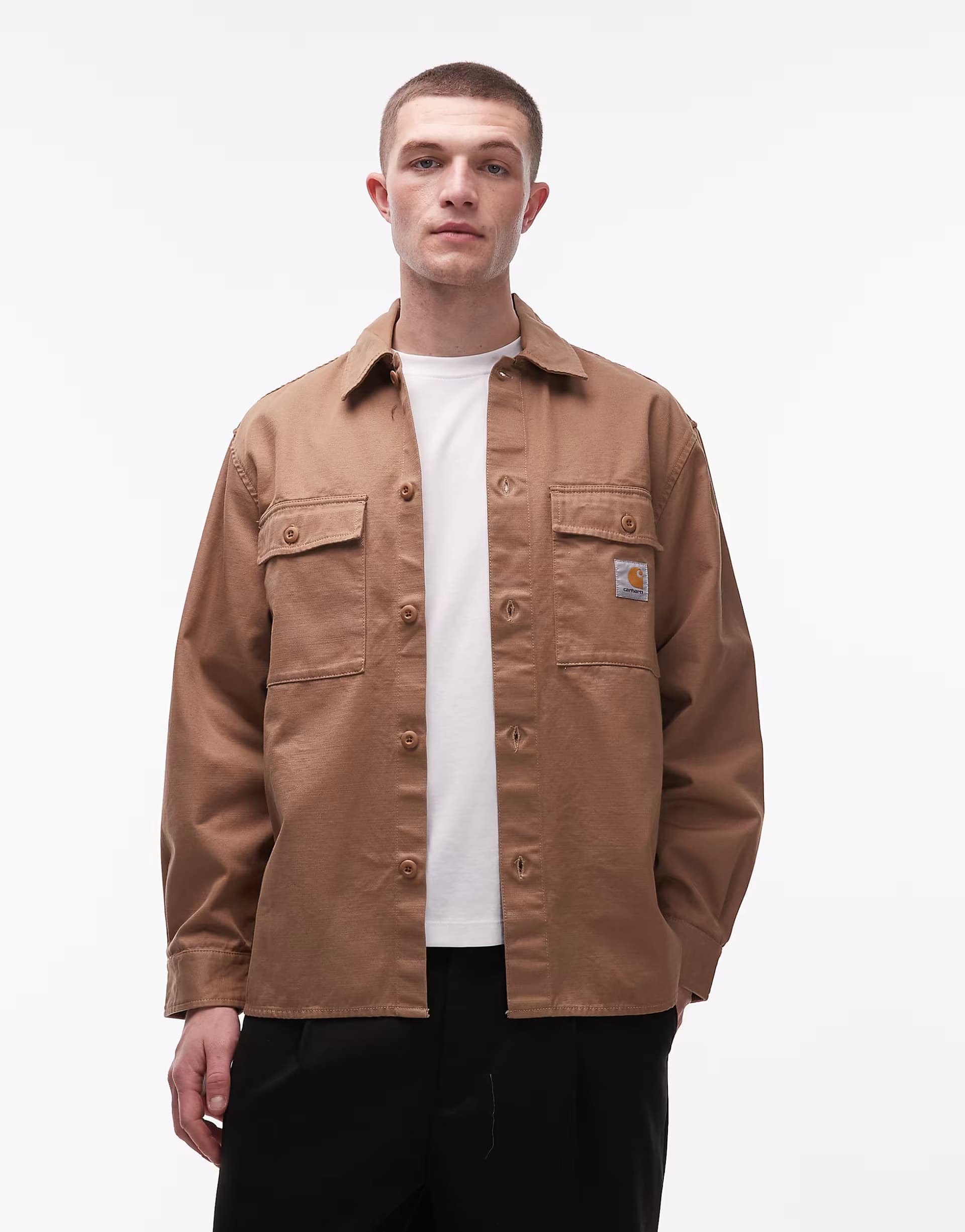 ASOS Carhartt WIP kelly twill shirt jacket in brown