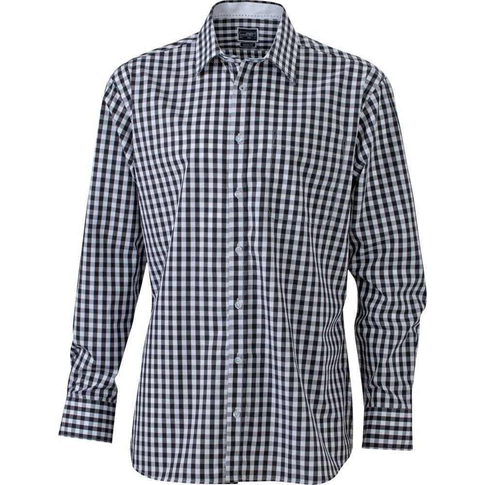 James and Nicholson James and Nicholson Men's Checked Shirt in Black