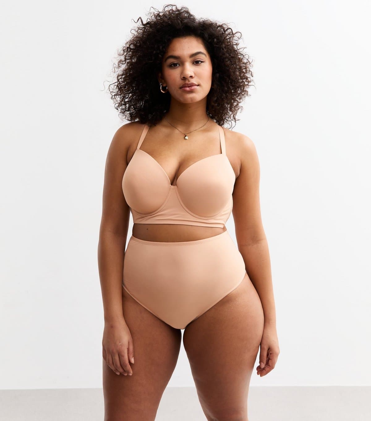 New Look Women's Plus Size Tan Micro High Waisted Brazilian Briefs Curves New Look